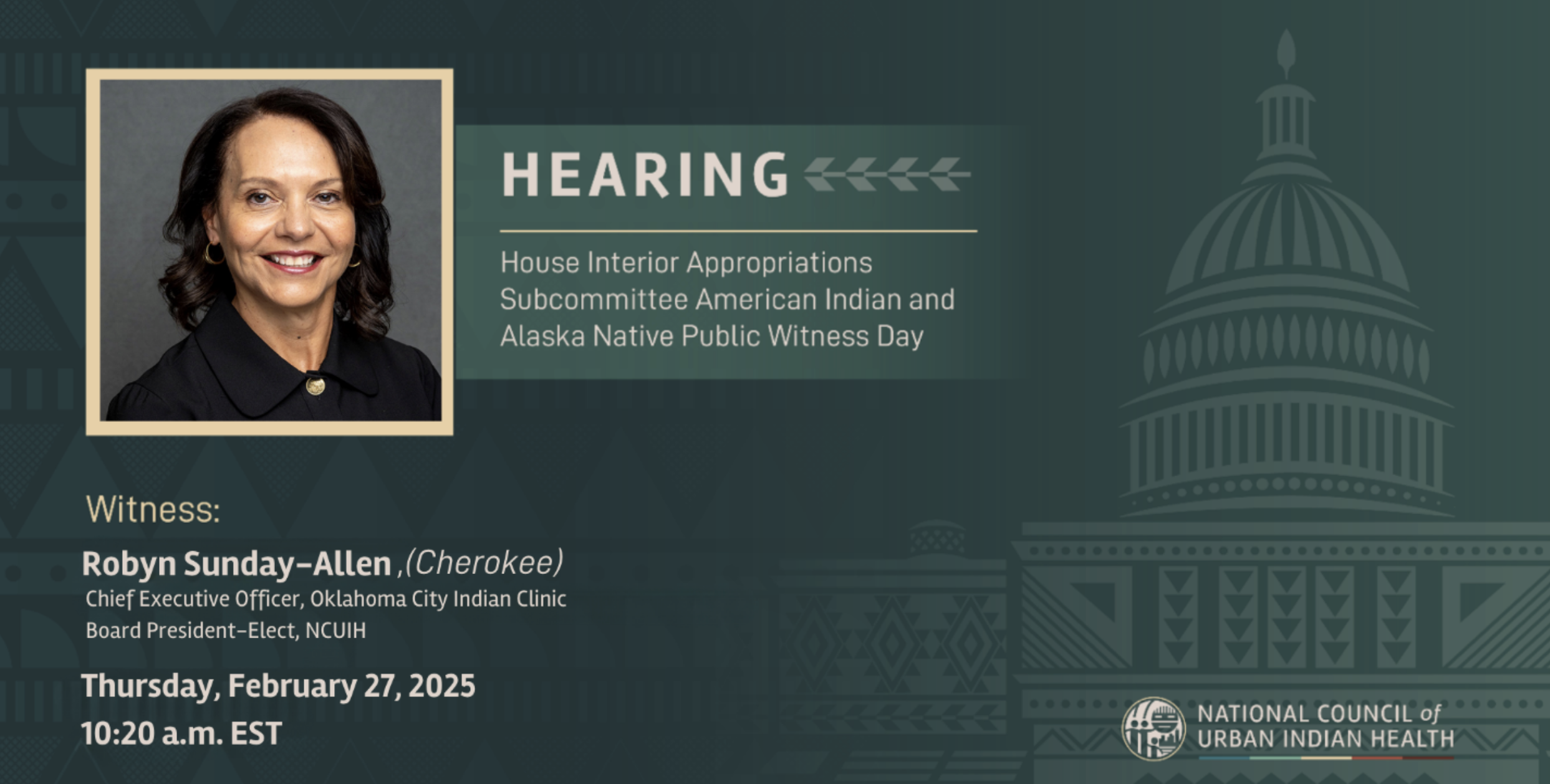 NCUIH to Testify During American Indian and Alaska Native Public Witness Day